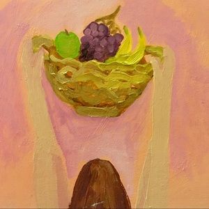 Small WHIMSICAL PLAYFUL PINK original acrylic painting